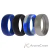 Picture of Silicone Wedding Ring Set - Blue-Camo by ROQ for Men - 4 x 14 mm Ring
