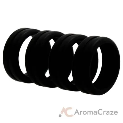 Picture of Silicone Wedding Middle Line Ring - Black by ROQ for Men - 7 mm Ring
