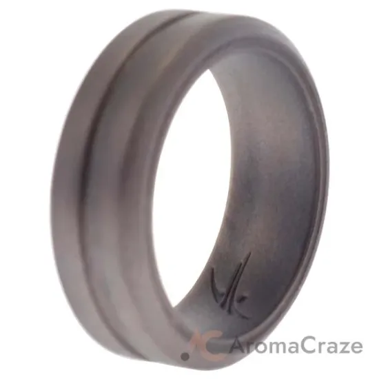 Picture of Silicone Wedding Middle Line Single Ring - Silver by ROQ for Men - 10 mm Ring