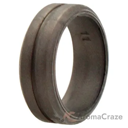 Picture of Silicone Wedding Middle Line Single Ring - Silver by ROQ for Men - 11 mm Ring