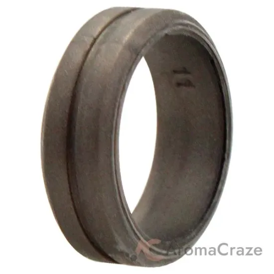 Picture of Silicone Wedding Middle Line Single Ring - Silver by ROQ for Men - 11 mm Ring