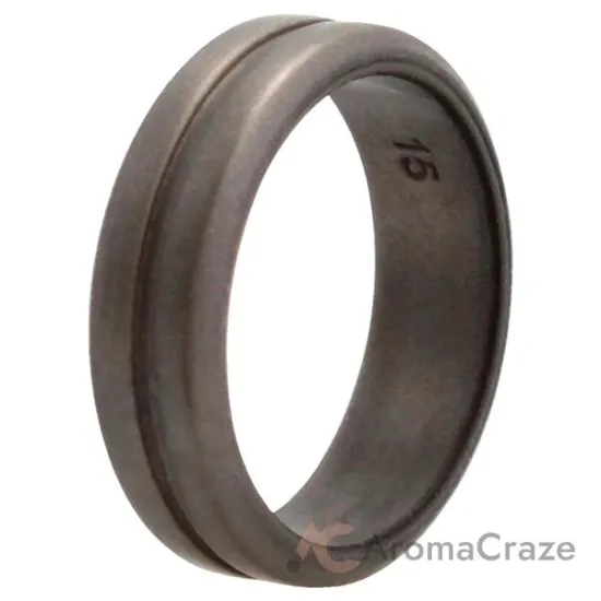 Picture of Silicone Wedding Middle Line Single Ring - Silver by ROQ for Men - 15 mm Ring