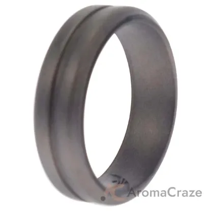 Picture of Silicone Wedding Middle Line Single Ring - Silver by ROQ for Men - 16 mm Ring