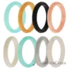 Picture of Silicone Wedding Stackble Point Ring Set - Turquoise-Black by ROQ for Women - 8 x 4 mm Ring