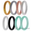 Picture of Silicone Wedding Stackble Point Ring Set - Turquoise-Black by ROQ for Women - 8 x 6 mm Ring