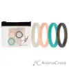 Picture of Silicone Wedding Stackble Point Ring Set - Turquoise-Black by ROQ for Women - 4 x 6 mm Ring