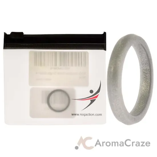 Picture of Silicone Wedding Stackble Point Single Ring - Silver by ROQ for Women - 4 mm Ring