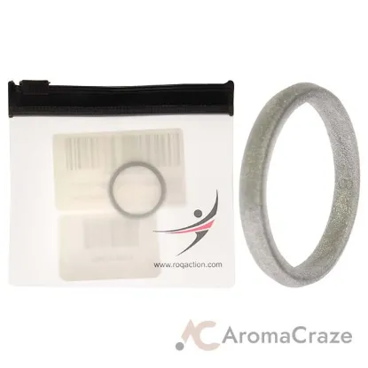 Picture of Silicone Wedding Stackble Point Single Ring - Silver by ROQ for Women - 8 mm Ring