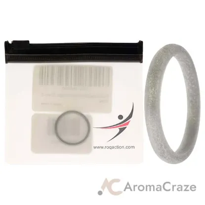 Picture of Silicone Wedding Stackble Point Single Ring - Silver by ROQ for Women - 9 mm Ring