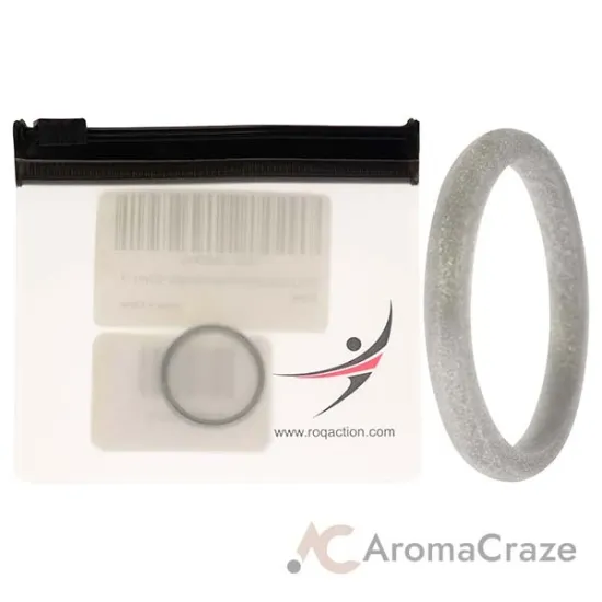 Picture of Silicone Wedding Stackble Point Single Ring - Silver by ROQ for Women - 9 mm Ring