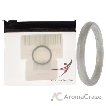 Picture of Silicone Wedding Stackble Point Single Ring - Silver by ROQ for Women - 10 mm Ring