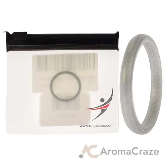 Picture of Silicone Wedding Stackble Point Single Ring - Silver by ROQ for Women - 10 mm Ring