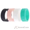 Picture of Silicone Wedding Flower Ring Set - Turquoise by ROQ for Women - 4 x 6 mm Ring