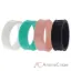 Picture of Silicone Wedding Flower Ring Set - Turquoise by ROQ for Women - 4 x 7 mm Ring