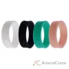 Picture of Silicone Wedding Flower Ring Set - Turquoise by ROQ for Women - 4 x 10 mm Ring