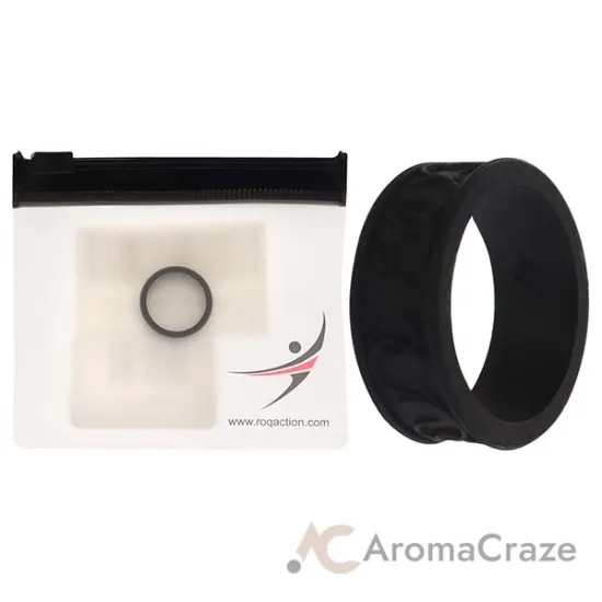 Picture of Silicone Wedding Flower Ring - Black by ROQ for Women - 4 mm Ring