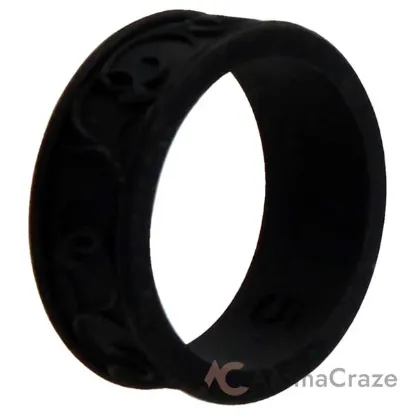 Picture of Silicone Wedding Flower Ring - Black by ROQ for Women - 5 mm Ring