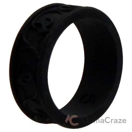 Picture of Silicone Wedding Flower Ring - Black by ROQ for Women - 5 mm Ring