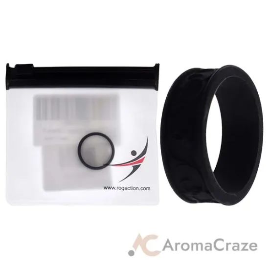 Picture of Silicone Wedding Flower Ring - Black by ROQ for Women - 7 mm Ring