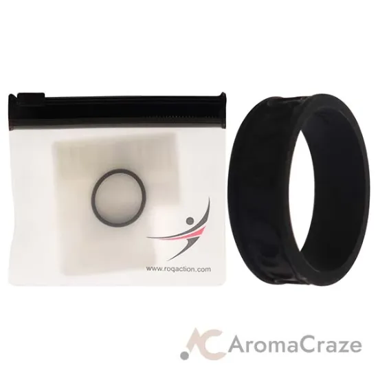 Picture of Silicone Wedding Flower Ring - Black by ROQ for Women - 9 mm Ring