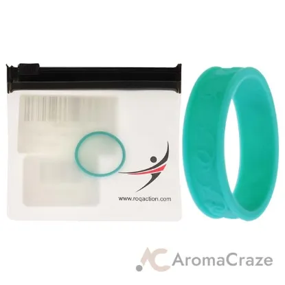 Picture of Silicone Wedding Flower Ring - Turquoise by ROQ for Women - 11 mm Ring