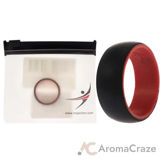 Picture of Silicone Wedding 2Layer Dome Ring - Red-Black by ROQ for Men - 11 mm Ring