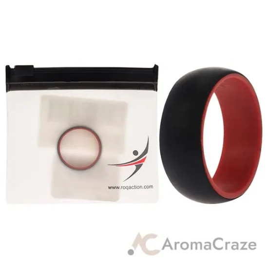Picture of Silicone Wedding 2Layer Dome Ring - Red-Black by ROQ for Men - 12 mm Ring