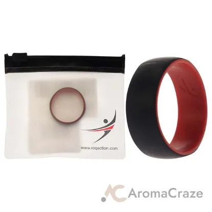 Picture of Silicone Wedding 2Layer Dome Ring - Red-Black by ROQ for Men - 14 mm Ring