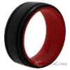 Picture of Silicone Wedding 2Layer Lines Ring - Red-Black by ROQ for Men - 7 mm Ring