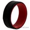 Picture of Silicone Wedding 2Layer Lines Ring - Red-Black by ROQ for Men - 12 mm Ring