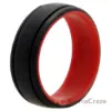Picture of Silicone Wedding 2Layer Lines Ring - Red-Black by ROQ for Men - 13 mm Ring