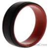 Picture of Silicone Wedding 2Layer Lines Ring - Red-Black by ROQ for Men - 15 mm Ring