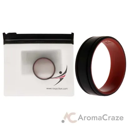 Picture of Silicone Wedding 2Layer Lines Ring - Red-Black by ROQ for Men - 16 mm Ring