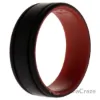 Picture of Silicone Wedding 2Layer Lines Ring - Red-Black by ROQ for Men - 16 mm Ring