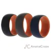 Picture of Silicone Wedding 2Layer Dome Ring Set - Orange by ROQ for Men - 3 x 9 mm Ring