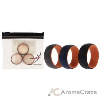 Picture of Silicone Wedding 2Layer Dome Ring Set - Orange by ROQ for Men - 3 x 10 mm Ring