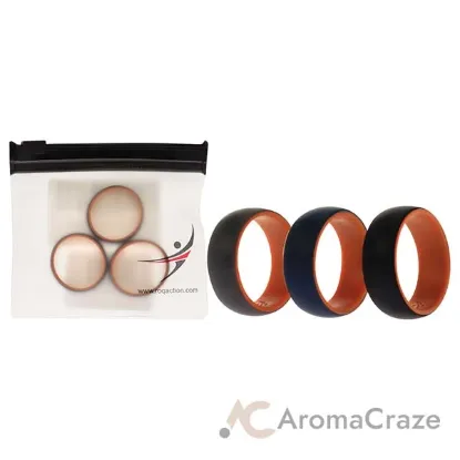 Picture of Silicone Wedding 2Layer Dome Ring Set - Orange by ROQ for Men - 3 x 12 mm Ring