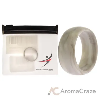 Picture of Silicone Wedding Ring - Marble White-Black by ROQ for Men - 8 mm Ring