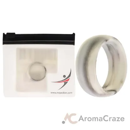 Picture of Silicone Wedding Ring - Marble White-Black by ROQ for Men - 9 mm Ring
