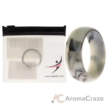 Picture of Silicone Wedding Ring - Marble White-Black by ROQ for Men - 13 mm Ring