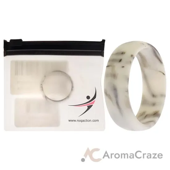 Picture of Silicone Wedding Ring - Marble White-Black by ROQ for Men - 15 mm Ring