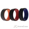 Picture of Silicone Wedding 2Layer Lines Ring Set - Grey-Black by ROQ for Men - 3 x 11 mm Ring