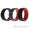 Picture of Silicone Wedding 2Layer Lines Ring Set - Grey-Black by ROQ for Men - 3 x 12 mm Ring
