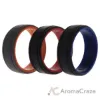 Picture of Silicone Wedding 2Layer Lines Ring Set - Grey-Black by ROQ for Men - 3 x 14 mm Ring