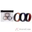 Picture of Silicone Wedding 2Layer Lines Ring Set - Grey-Black by ROQ for Men - 3 x 15 mm Ring