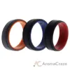 Picture of Silicone Wedding 2Layer Lines Ring Set - Grey-Black by ROQ for Men - 3 x 15 mm Ring