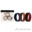 Picture of Silicone Wedding 2Layer Lines Ring Set - Grey-Black by ROQ for Men - 3 x 16 mm Ring