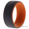Picture of Silicone Wedding 2Layer Lines Ring - Orang-Grey by ROQ for Men - 7 mm Ring