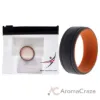 Picture of Silicone Wedding 2Layer Lines Ring - Orang-Grey by ROQ for Men - 9 mm Ring