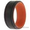 Picture of Silicone Wedding 2Layer Lines Ring - Orang-Grey by ROQ for Men - 10 mm Ring